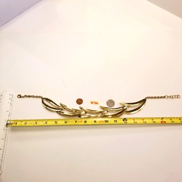 #W32 RARE Nordstrom gold-tone "Forge Ahead" Wavy Flexible Necklace - Picture 8 of 14